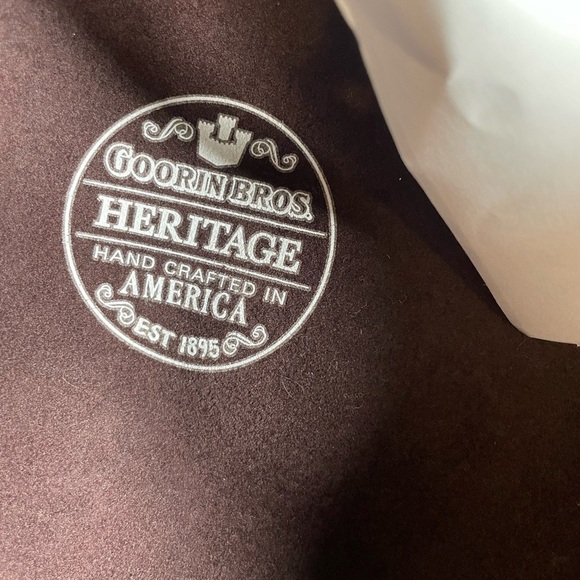 New GOORIN BROS. Women’s Sz S Wide Brim CLOCHE Hat 100% Wool Maroon Felt Boho - Picture 7 of 12